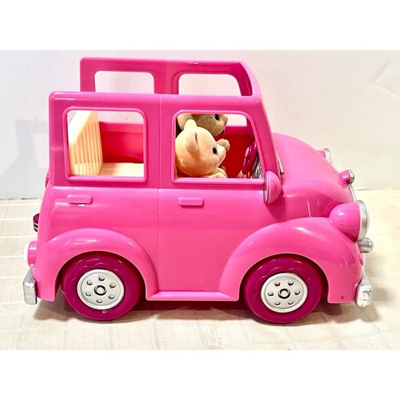 LILWOODZEEZ – Family PINK CAR 2 figures happy campers car calico critters - Picture 4 of 5
